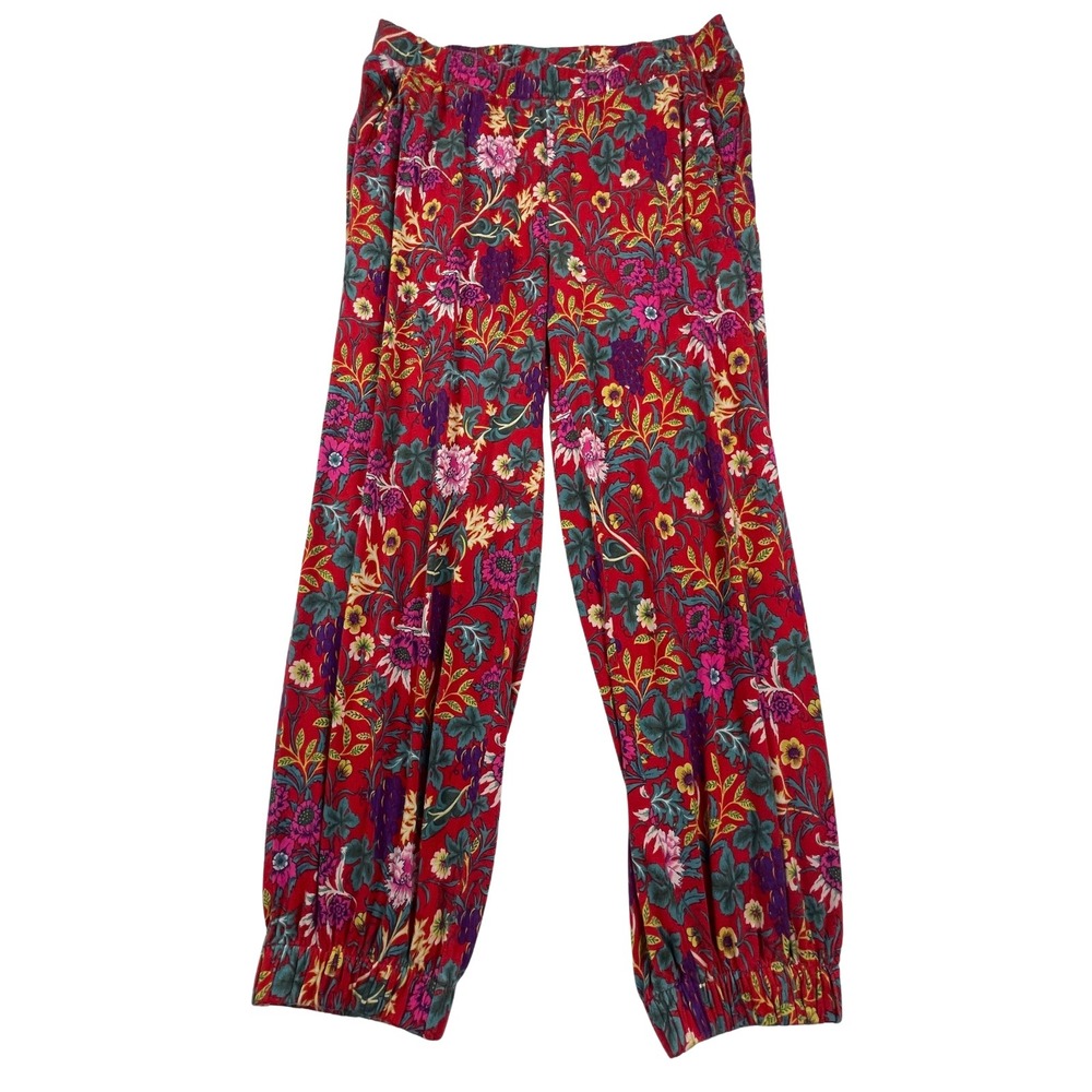 Loved By Anthropologie Floreat Womens M Lounge Wear Jogger Pants Red Floral